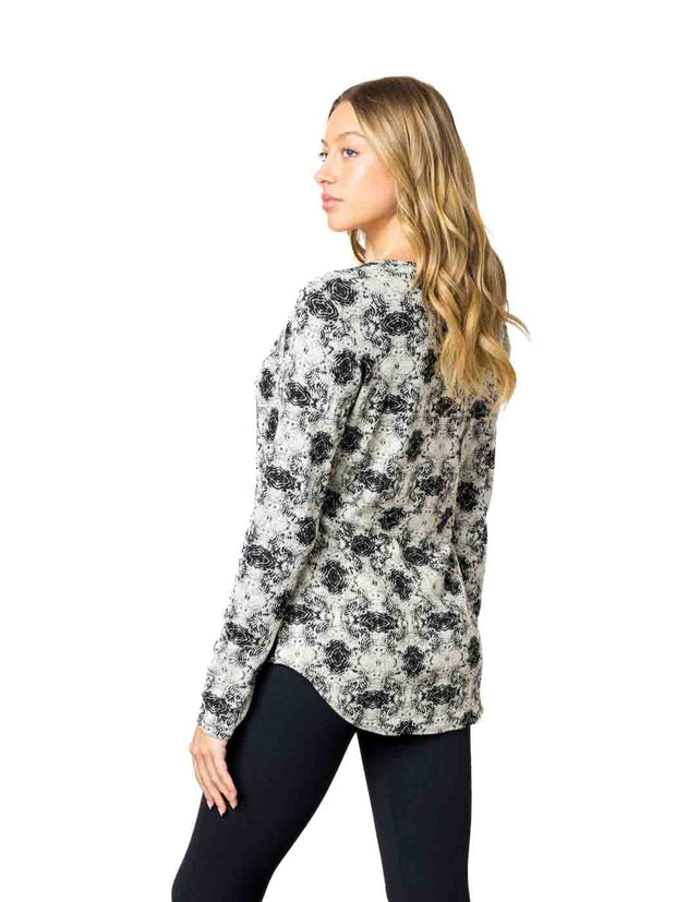 Tianello "Ripple" French Knit Jacquard  L.S. "Koi" Tee