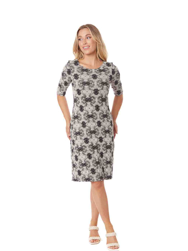 Tianello "Ripple" &nbsp;French &nbsp;Knit, Jersey Jacquard, S.S. "Ballet" Dress