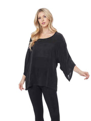 Tianello  Sueded "Cupro" Long Sleeve "Shelly" Blouse