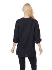 Tianello 100% Linen" Herringbone Jacquard "Diva" Blouse