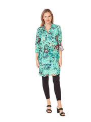 Tianello Print "Bhakti"  Linen "Savoir" Shirt Dress - S