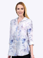 Tianello "Xander" Print  Washable Silk "Loving" Blouse - XL