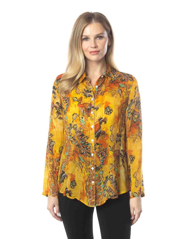 Tianello "Cupro"  "Akai" print "Anthia"  Blouse-Wash