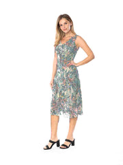Tianello "CEZANNE" Print "Sueded" CUPRO "Iris" Sleeveless Bias Dress - Tianello.com