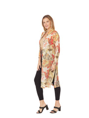 Tianello Sueded CUPRO™  Print "Lotus" Long "SELENA"  Duster Jacket