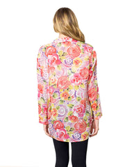 Tianello &nbsp;Print "Feline" Sueded "Cupro" Long Sleeve "Christiana" Blouse