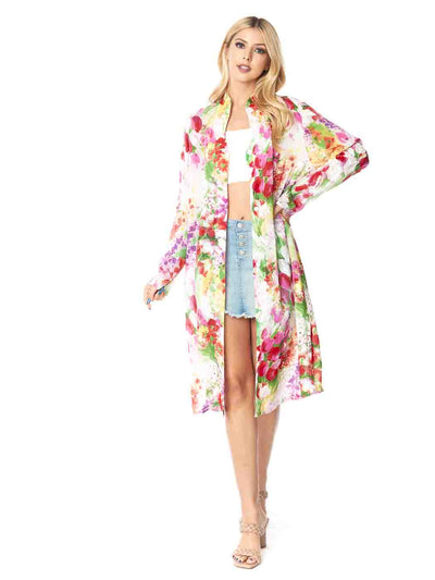 Tianello Sueded CUPRO™  Print "Monet" Long "SELENA"  Duster Jacket-Wash