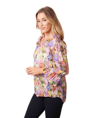 Tianello print ROSES "Cupro" Georgette "Emily" Blouse