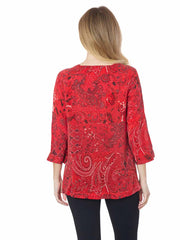 Tianello "Sueded CUPRO" Oversized L.S. "Mackenzie" Blouse-Watermelon