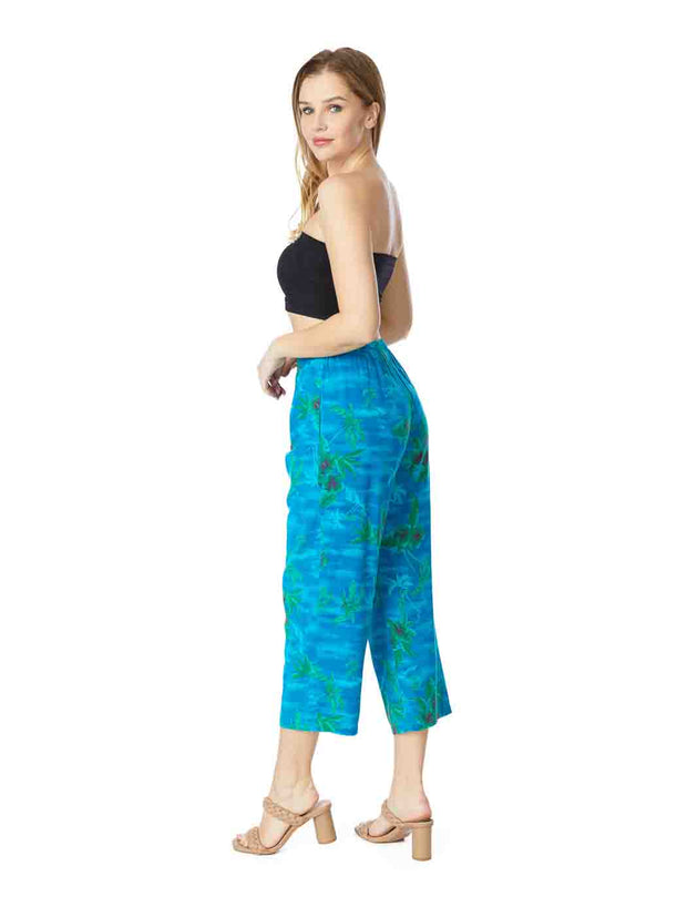 Tianello Print "Maui" TENCEL™ Flood Pant