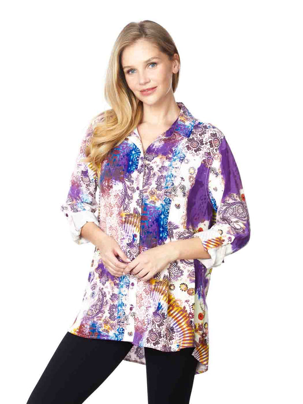 Tianello TENCEL™ "Cecelia" Print Loving Blouse -Wash