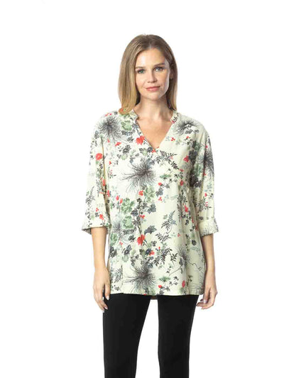 Tianello  TENCEL™ "Passion Flower" Print   "Diva' Blouse