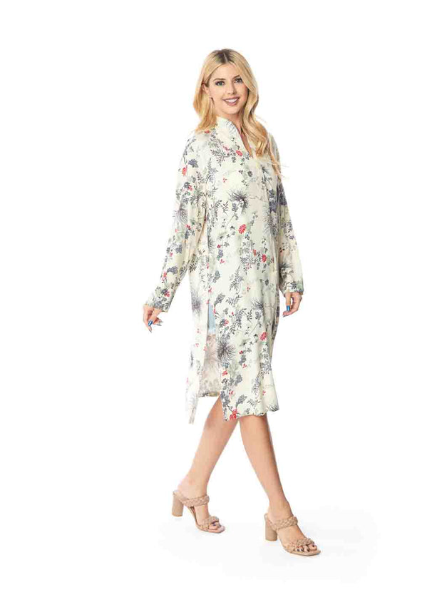 Tianello TENCEL™  Print "Passion Flower" Long "SELENA"  Duster Jacket-Wash