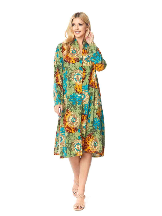 Tianello TENCEL™  Print "New Moon" Long "SELENA"  Duster Jacket-Wash