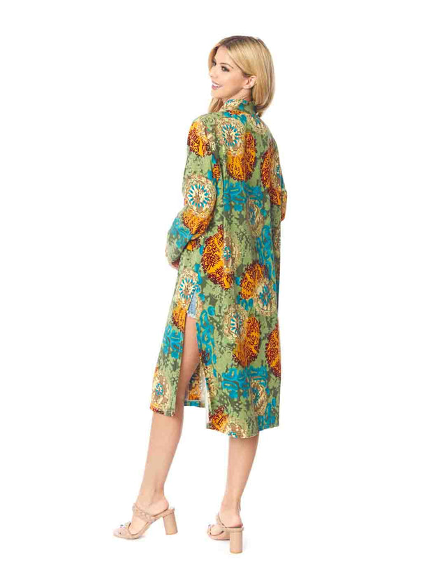 Tianello TENCEL™  Print "New Moon" Long "SELENA"  Duster Jacket-Wash