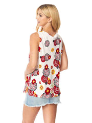 Tianello TENCEL™ "Beijing" Print "Erika" Bias Tank Top