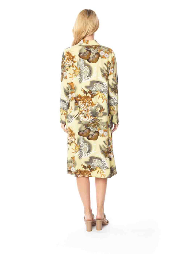 Tianello TENCEL™  Print "Zen Garden" Long "SELENA"  Duster Jacket-WASH