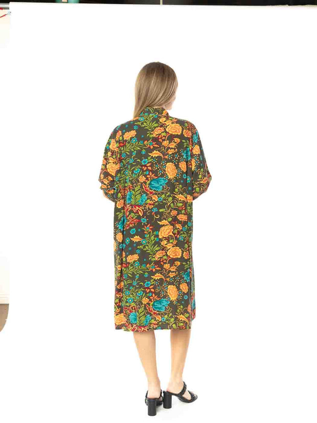 Tianello TENCEL™  "Vintage Floral" Print Long "SELENA"  Duster Jacket-Wash