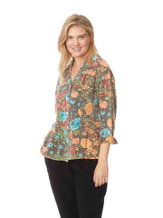 Tianello TENCEL™ Print "Vintage Floral"  Suzy Blouse-WASH