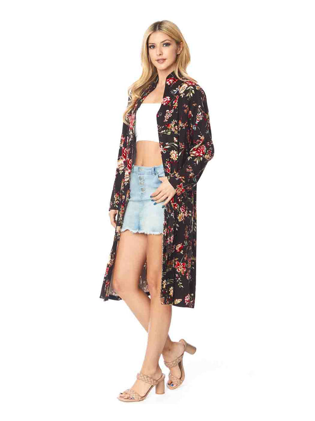 Tianello TENCEL™  print "After Midnight" Long "SELENA"  Duster Jacket-Wash