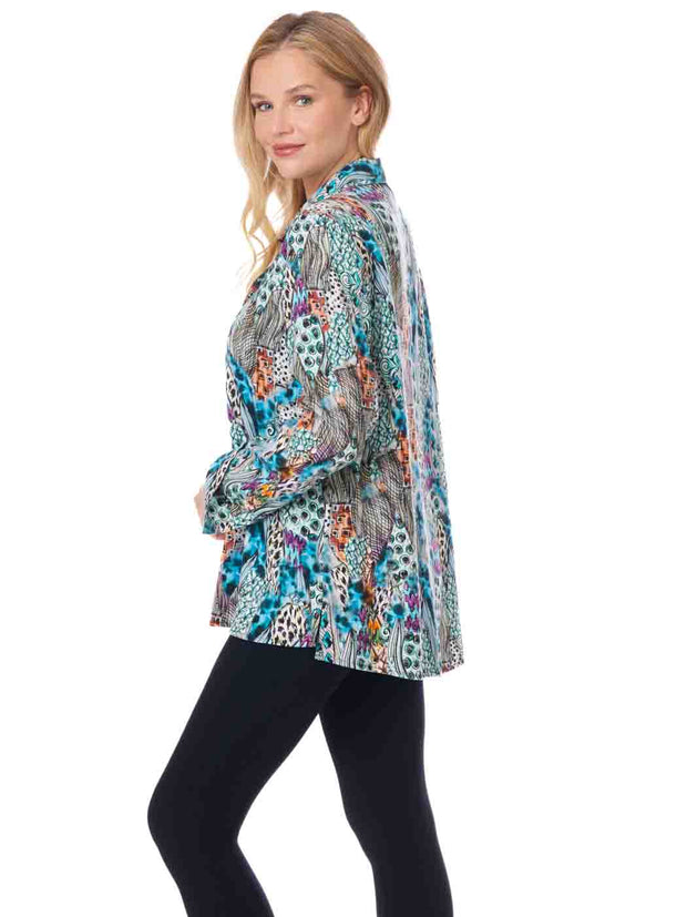 Tianello TENCEL™ Print "HipCat"  Print "Loving" Blouse