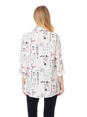 TENCEL™ Print "Haiku"  Print "Loving" Blouse