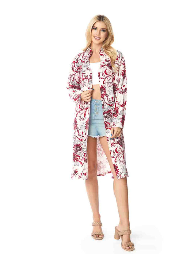 Tianello TENCEL™  Print "Asmara" Long "SELENA"  Duster Jacket-Wash