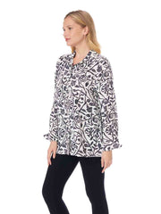 Tianello TENCEL™ Print "French Batik"  Print "Loving" Blouse-Wash