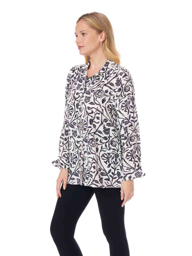 Tianello TENCEL™ Print "French Batik"  Print "Loving" Blouse-Wash