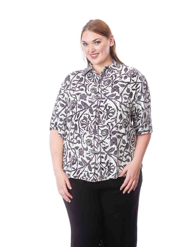 Tianello Print "Batik"  TENCEL™ Camp Shirt-Wash