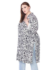 Tianello TENCEL™ "French Batik" Print  "Creek"  Long Duster Jacket