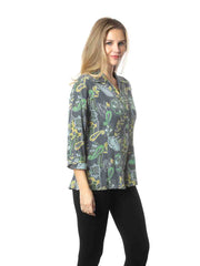 Tianello TENCEL™ "Sea Grass" Print "Suzy" Blouse-Wash