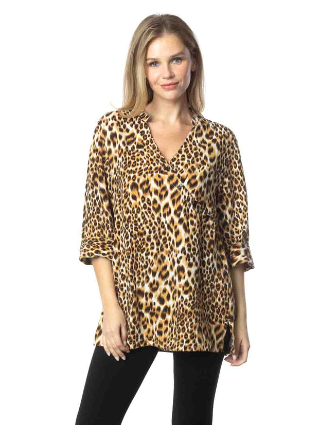 Tianello  TENCEL™ print  "Cheetah" Print   "Diva' Blouse-Wash