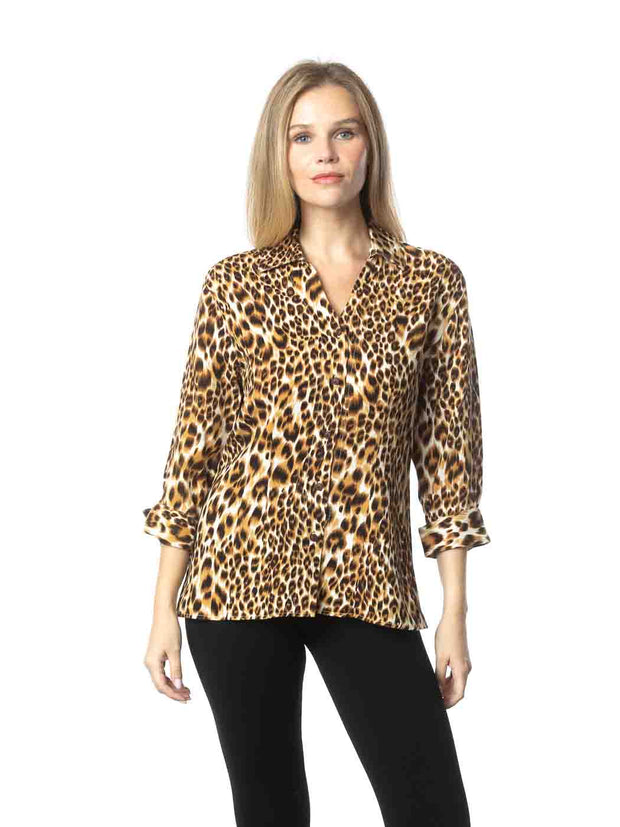 Tianello TENCEL™ "Cheetah" Print "Suzy" Blouse-Wash