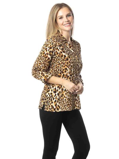 Tianello TENCEL™ "Cheetah" Print "Suzy" Blouse-Wash