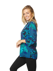 Tianello TENCEL™ "Sakura Nights" Dynasty Blouse-Seyshelles