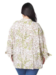 Tianello "Plus Sized" TENCEL™ print "Shoji "Taipei" Blouse