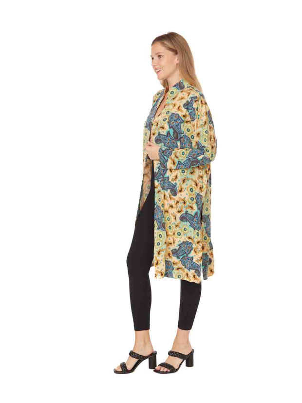 Tianello TENCEL™  "Gran Paisley" Print Long "Selena"  Duster Jacket