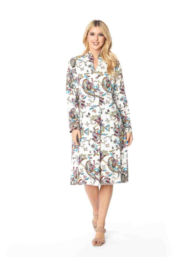 Tianello TENCEL™  "Euro Paisley" Print Long "SELENA"  Duster Jacket-Wash