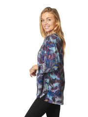 Tianello TENCEL™ "Verain" Print "Aida" Blouse -Periwinkle