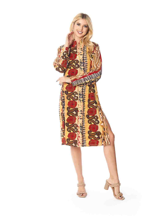 Tianello TENCEL™  "Samba" Print Long "SELENA"  Duster Jacket-Wash
