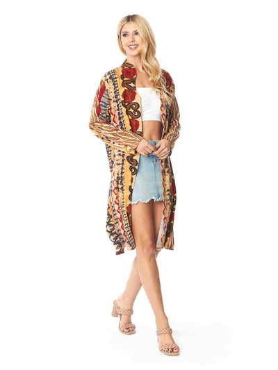 Tianello TENCEL™  "Samba" Print Long "SELENA"  Duster Jacket-Wash