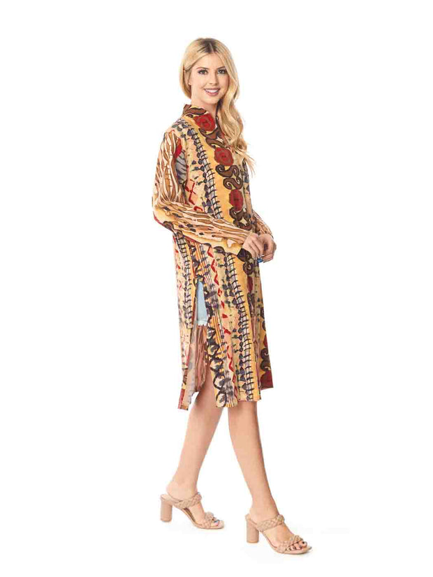 Tianello TENCEL™  "Samba" Print Long "SELENA"  Duster Jacket-Wash