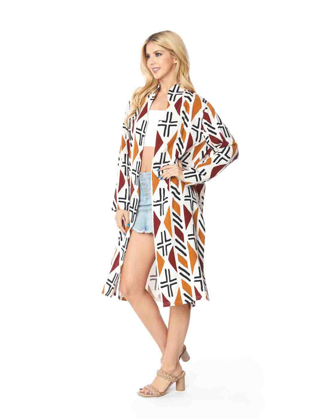 Tianello TENCEL™  Print "Soul of Africa" Long "SELENA"  Duster Jacket-WASH