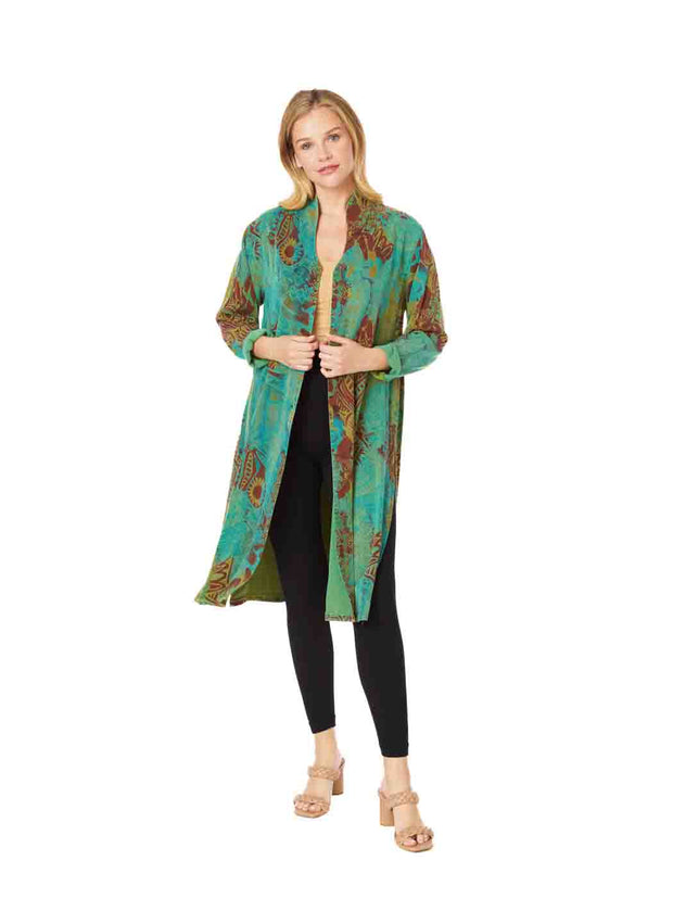 Tianello TENCEL™  Print "Tunisia" Long "SELENA"  Duster Jacket-Calypso