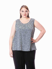 Tianello "Plus" Sized TENCEL™ "RaRah" Jacquard  "Long" Tank-Wash