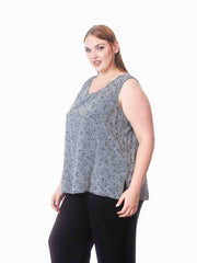 Tianello "Plus" Sized TENCEL™ "RaRah" Jacquard  "Long" Tank-Wash