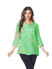 Tianello Basso Washable Silk "Loving" Blouse-Leaf