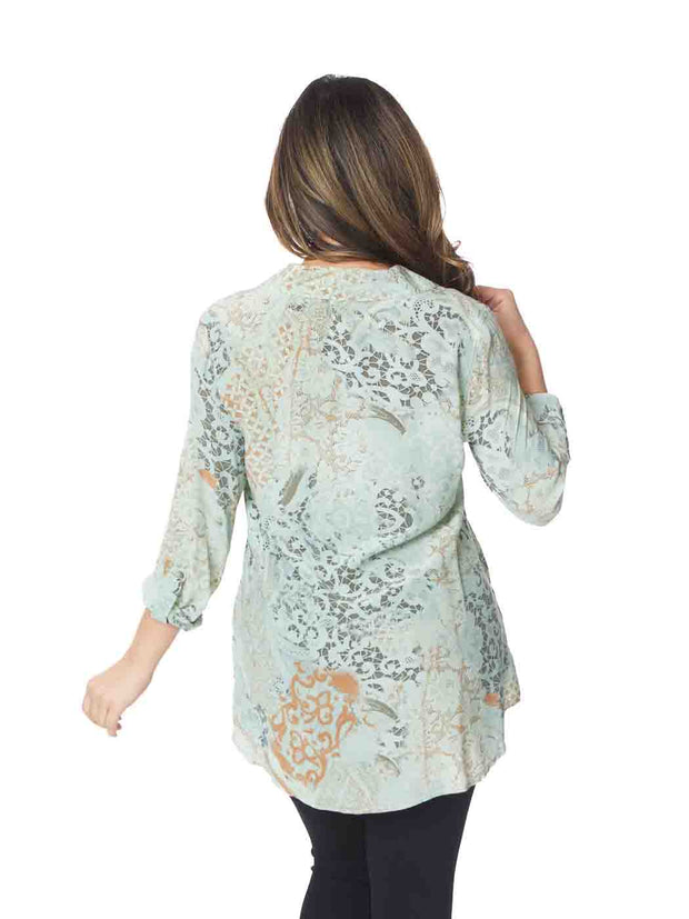 Tianello Basso Washable Silk "Loving" Blouse--Pistachio