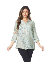 Tianello Basso Washable Silk "Loving" Blouse--Pistachio